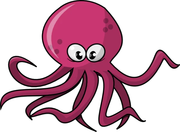 Cute Pink Cartoon Octopus PNG Transparent