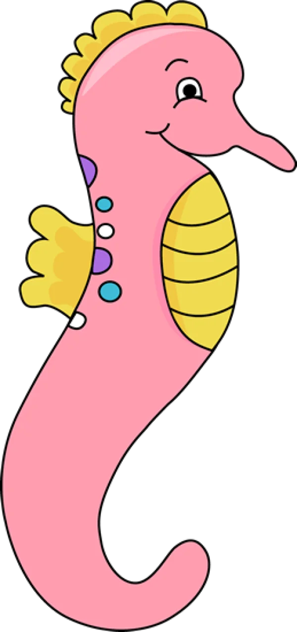 Cute Pink Seahorse PNG Transparent Background