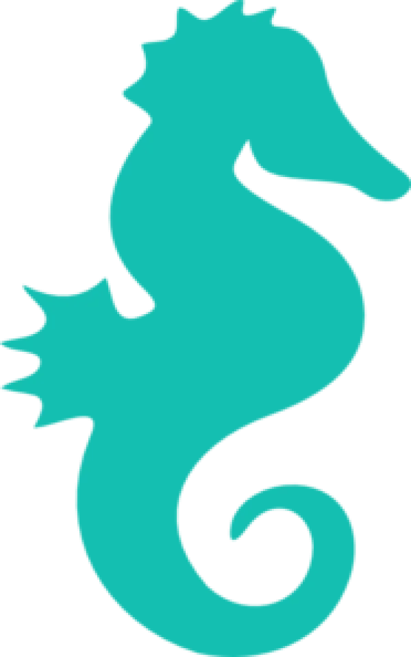 Teal Seahorse Silhouette PNG