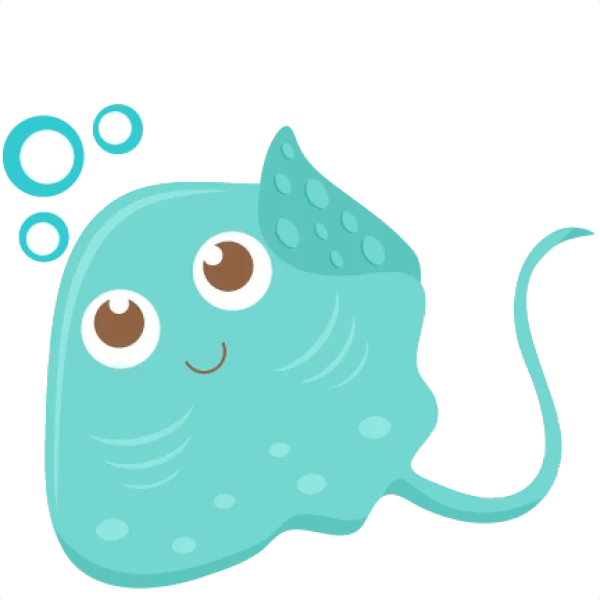 Cute Cartoon Stingray PNG Transparent Background