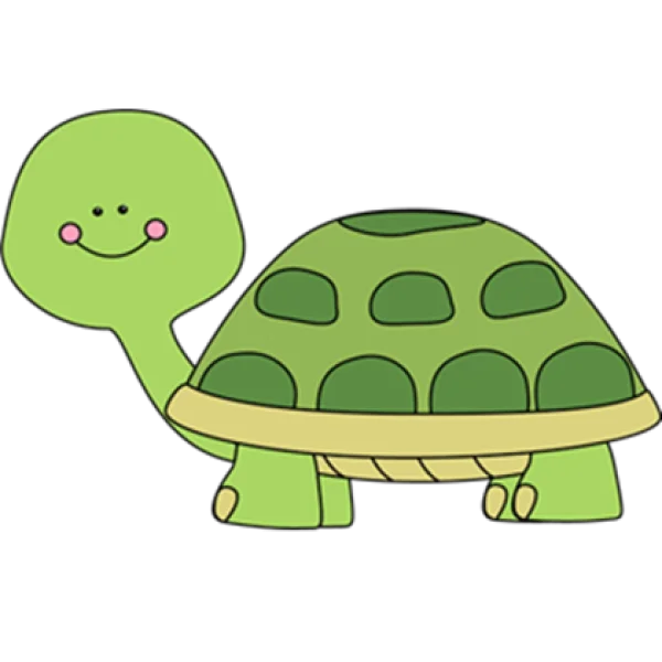 Cute Green Cartoon Turtle PNG