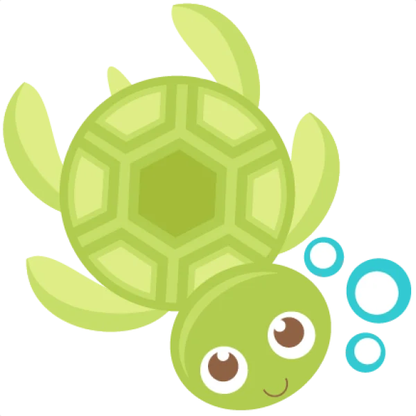 Cute Cartoon Sea Turtle PNG Transparent Background