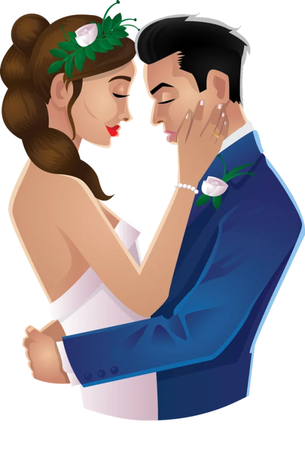 Wedding Couple Embrace PNG Transparent Background