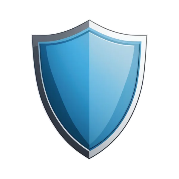Glossy Blue Security Shield PNG Transparent Background