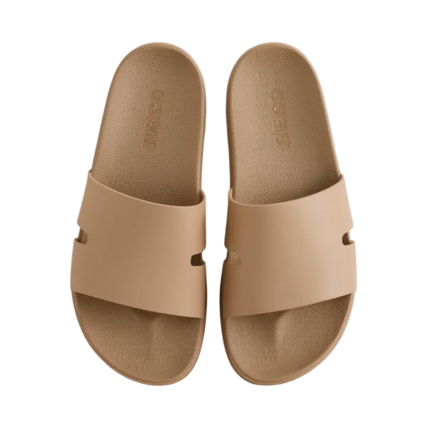 Light Brown Rubber Slides PNG Transparent Background