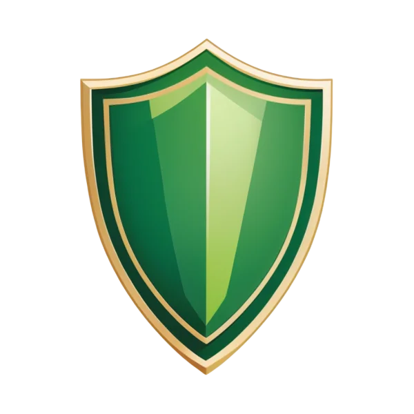 Green Gold Shield PNG Transparent Background