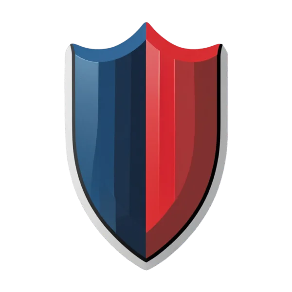 Blue and Red Glossy Shield Icon PNG