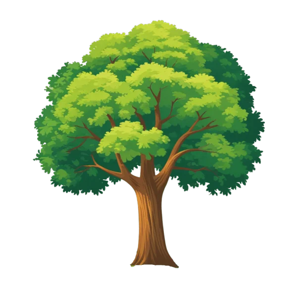 Cartoon Green Tree PNG Transparent Background
