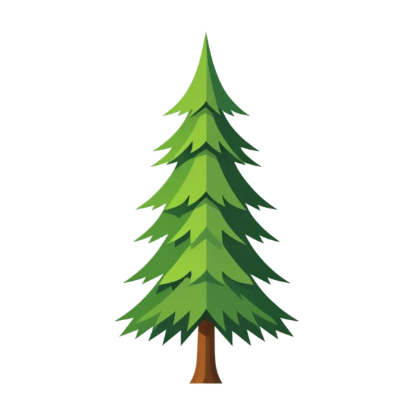Stylized Pine Tree PNG Transparent Background