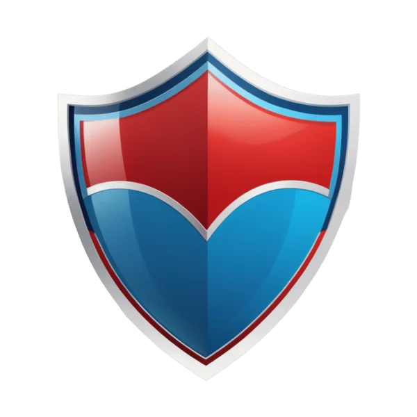 Red and Blue Glossy Shield PNG Transparent Background