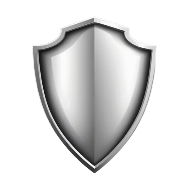 Silver Metallic Shield PNG Transparent Background