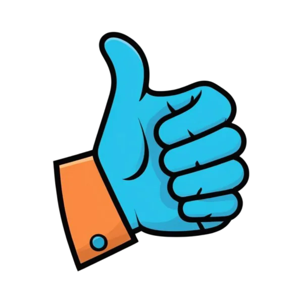 Blue Thumbs Up Hand Sticker PNG Transparent Background