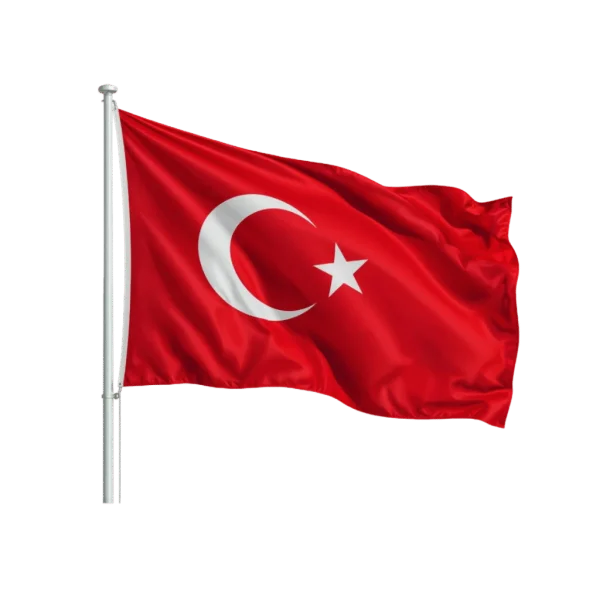 Waving Turkish Flag PNG Transparent Background
