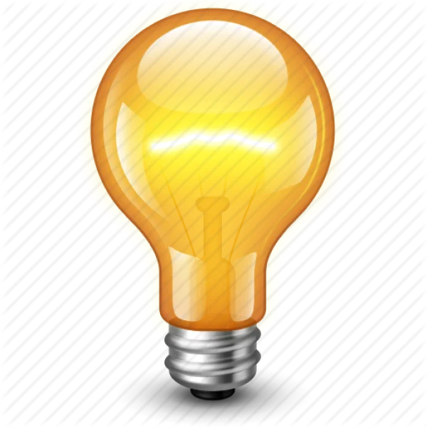 Glowing Yellow Lightbulb PNG Transparent Background