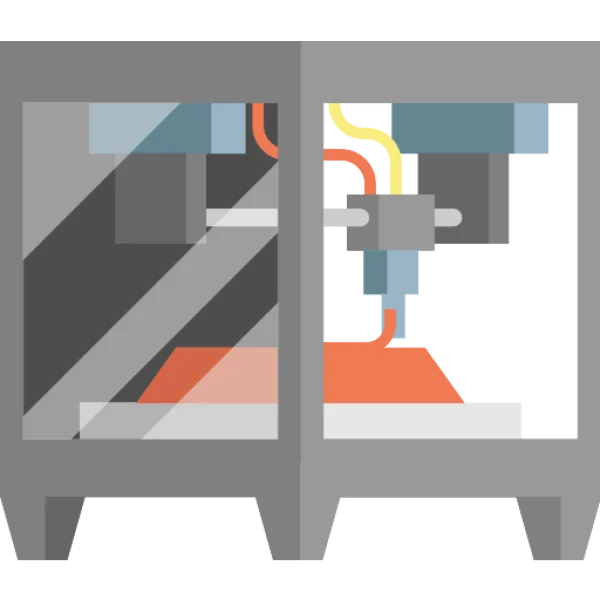 3D Printer Flat Design Icon PNG Transparent