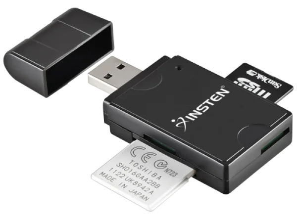 Insten USB Memory Card Reader with Cards PNG