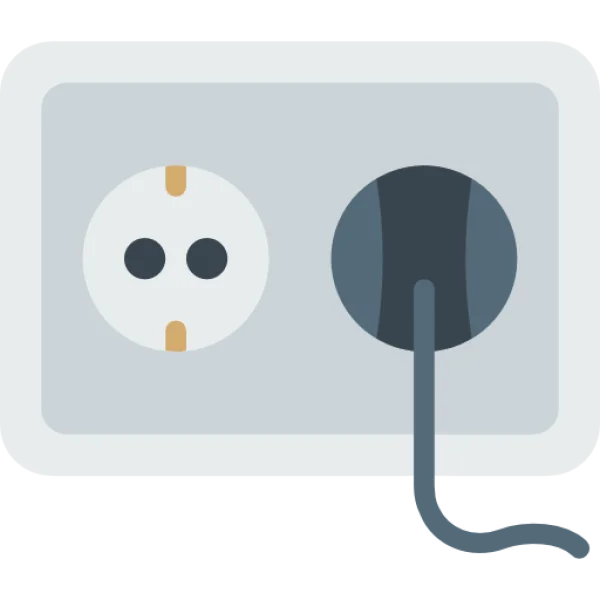 Electrical Outlet with Plug Icon Transparent Background
