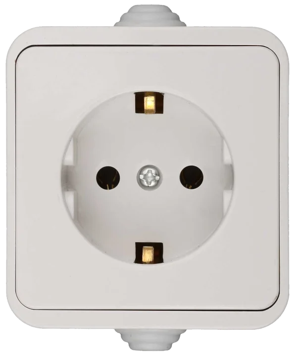 White Schuko Electrical Socket PNG Transparent