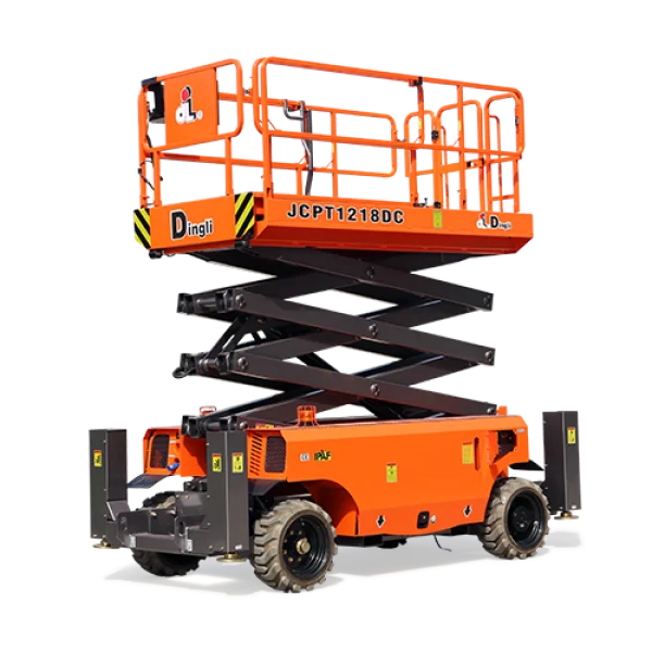 Orange Scissor Lift PNG Transparent Background
