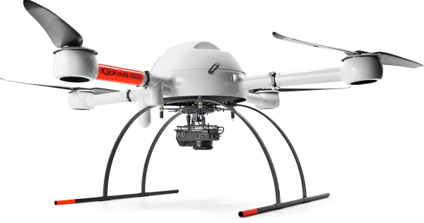 Professional White Drone with Camera PNG Transparent Background
