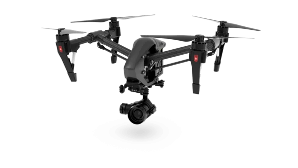 Professional Black Drone with Camera PNG Transparent Background