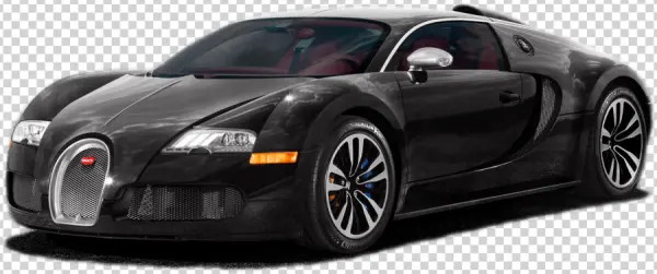 Black Bugatti Veyron Supercar PNG Transparent Background