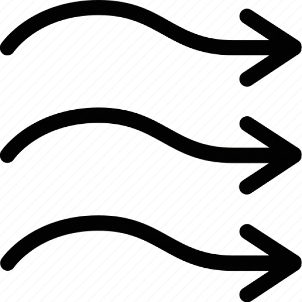 Three Flowing Right Arrows PNG Transparent