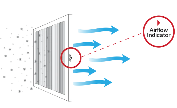 Air Filter with Airflow Direction Diagram PNG
