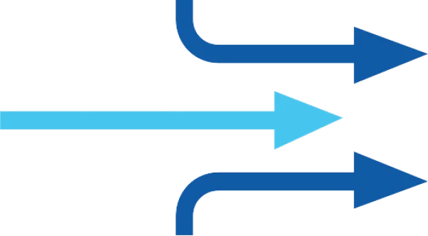 Converging Blue Arrows Icon PNG