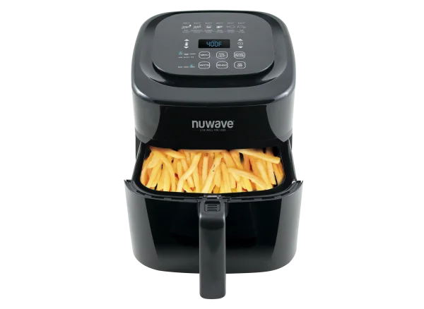 Black Nuwave Air Fryer with French Fries PNG