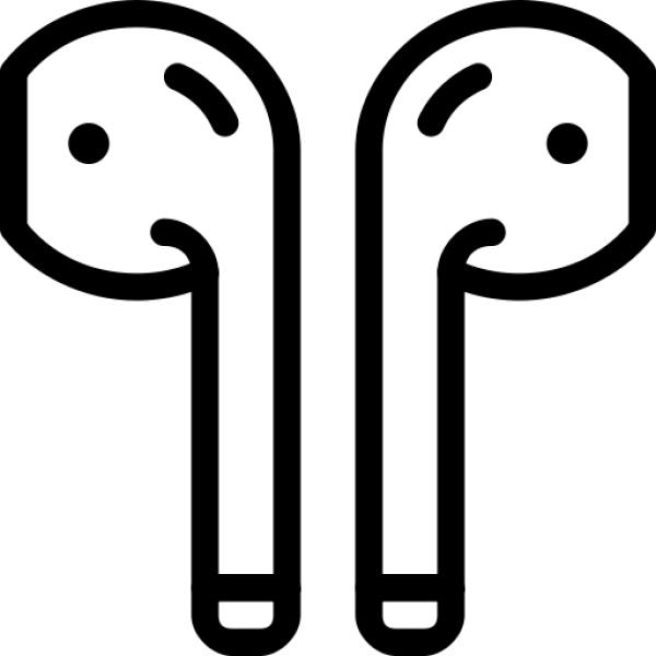 Wireless Earbuds Line Art Icon PNG Transparent