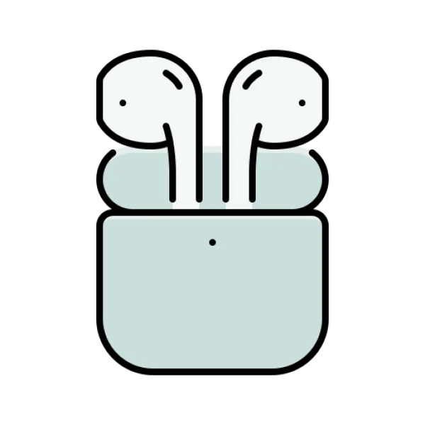 Wireless Earbuds in Charging Case Icon PNG Transparent