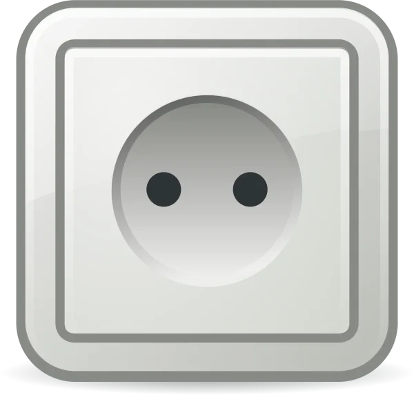 White Electrical Power Outlet PNG Transparent
