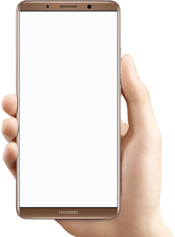 Hand Holding Huawei Smartphone PNG Transparent Background