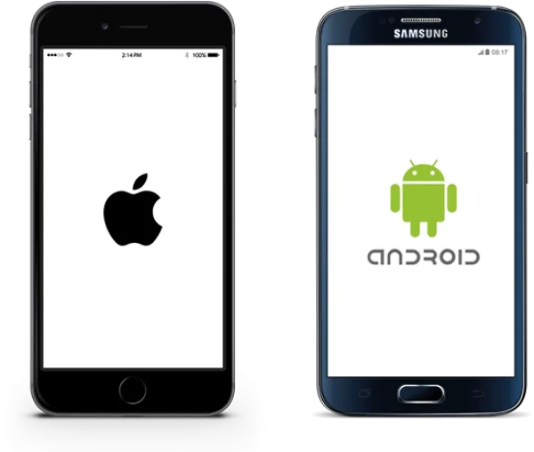Apple and Android Smartphones PNG Transparent Background