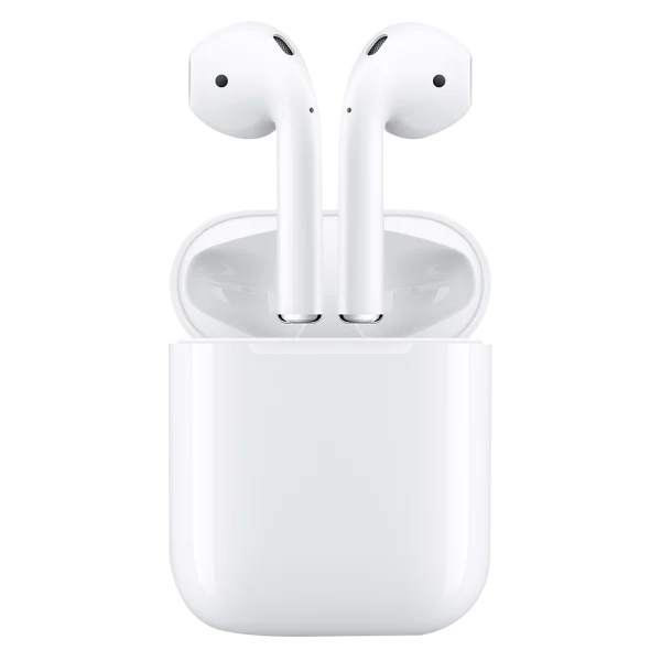 White Apple AirPods with Charging Case PNG Transparent