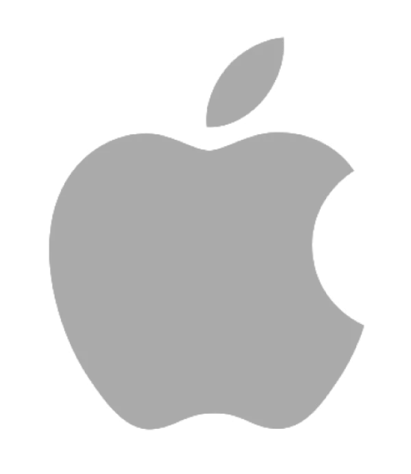 Grey Apple Logo PNG Transparent Background
