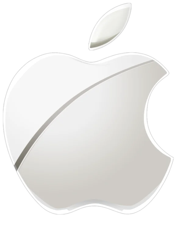 Silver Apple Logo PNG Transparent Background