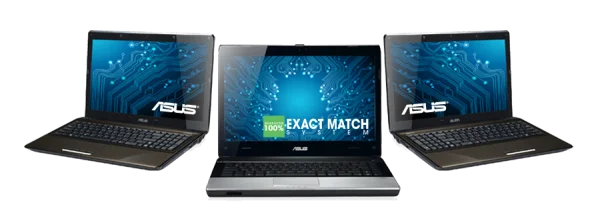 Three ASUS Laptops Transparent Background