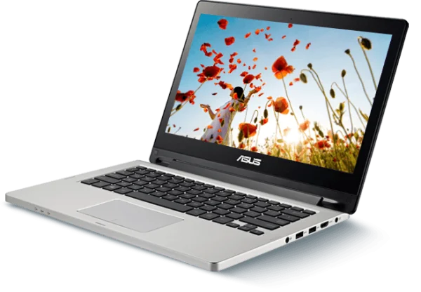 ASUS Laptop with Poppy Field Screen PNG