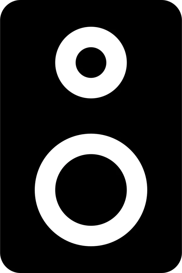 Black and White Speaker Icon PNG Transparent Background