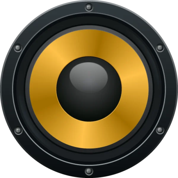 Gold and Black Speaker Icon PNG