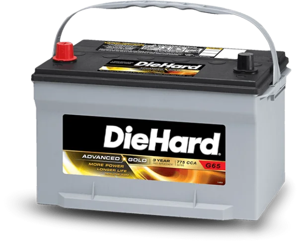 DieHard Advanced Gold Car Battery PNG Transparent Background