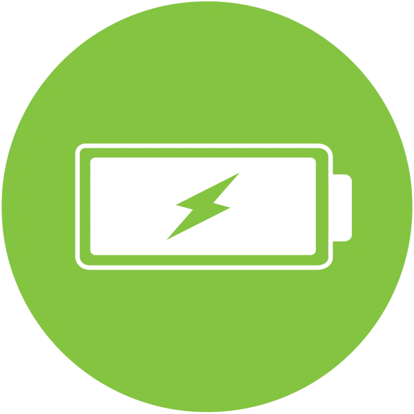 Green Circle Battery Charging Icon PNG Transparent
