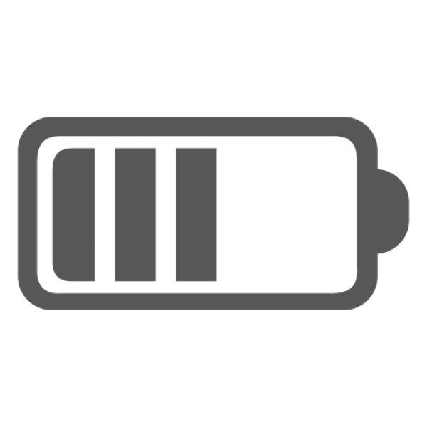 Gray Battery Icon Two-Thirds Full PNG Transparent