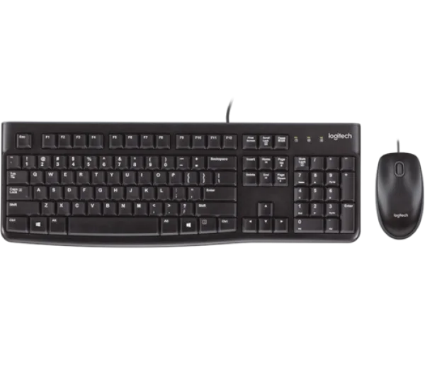 Black Logitech Keyboard and Mouse PNG Transparent Background