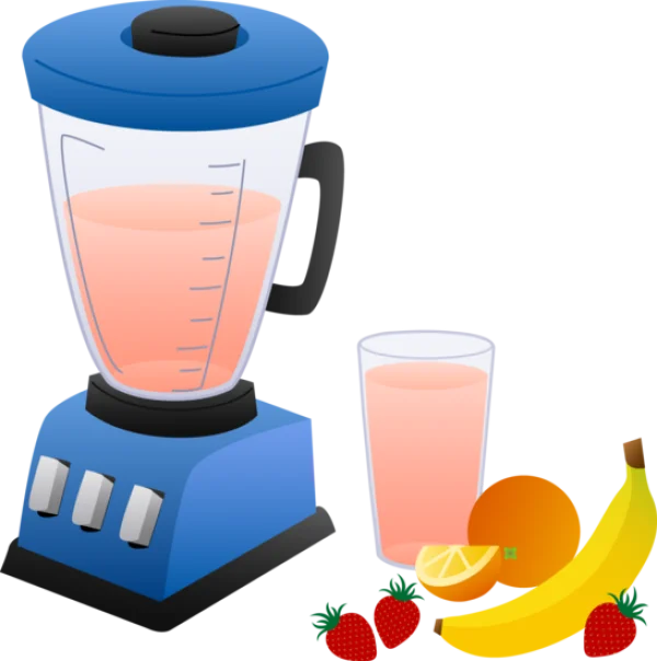 Blender and Fruits with Smoothie PNG Transparent Background
