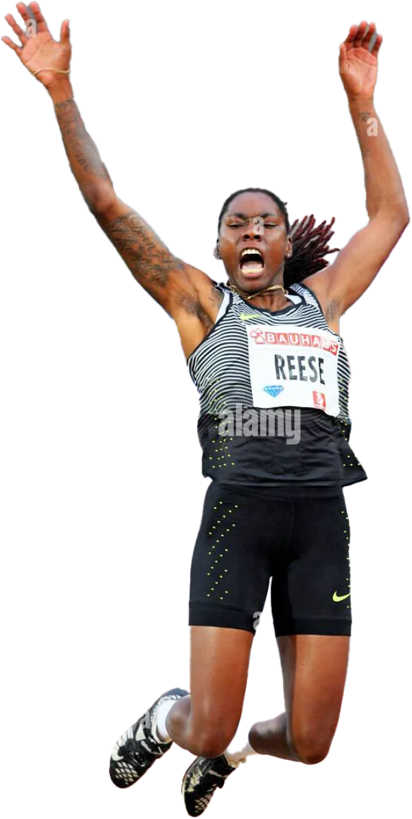 Brittney Reese Long Jump Action PNG Transparent Background