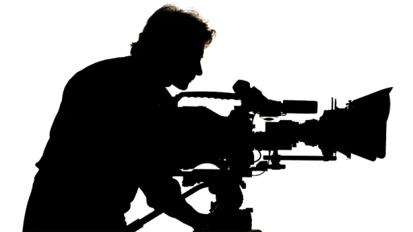 Filmmaker with Camera Silhouette PNG Transparent