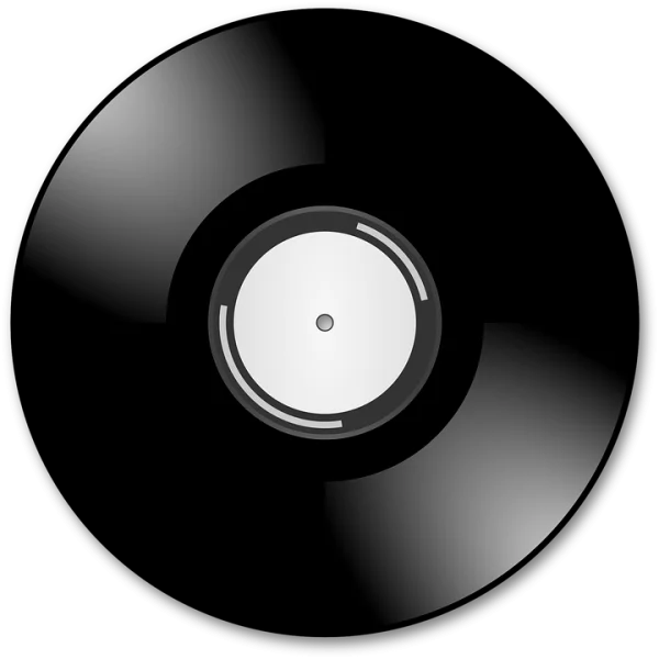 Stylized Black Vinyl Record PNG Transparent